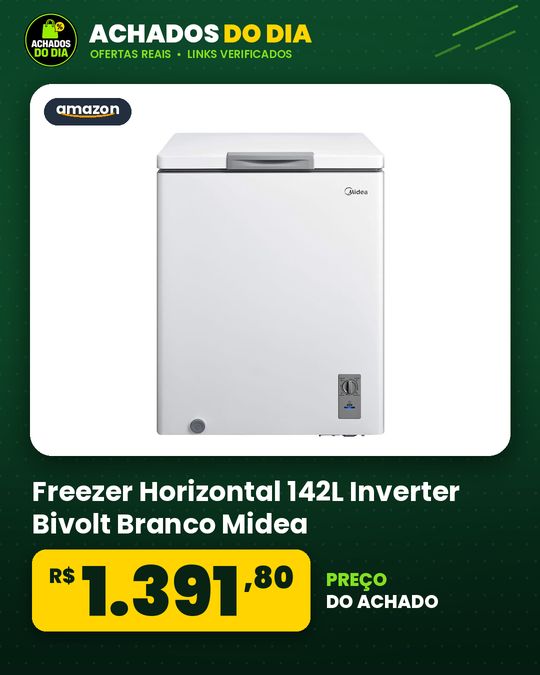Freezer Horizontal 142L Inverter Bivolt Branco Midea