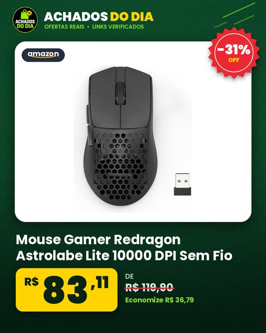 Mouse Gamer Redragon Astrolabe Lite 10000 DPI Sem Fio