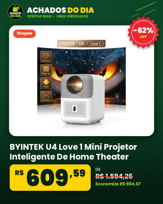 BYINTEK U4 Love 1 Mini Projetor Inteligente De Home Theater 1080P Full HD Auto Focus Vídeo Android WIFI Para Cinema