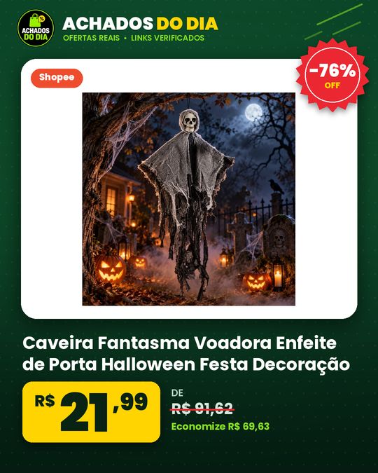 Caveira Fantasma Voadora Enfeite de Porta Halloween Festa Decoração
