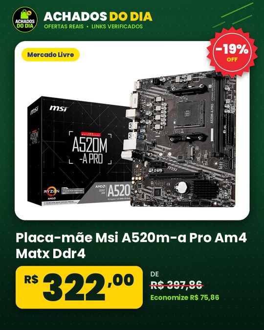 Placa-mãe Msi A520m-a Pro Am4 Matx Ddr4