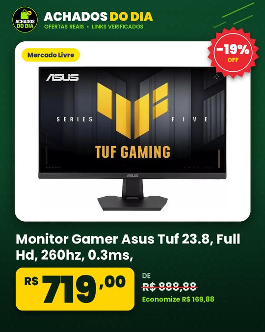 Monitor Gamer Asus Tuf 23.8 , Full Hd, 260hz, 0.3ms,