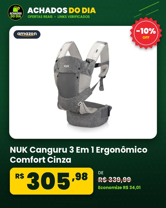 NUK Canguru 3 Em 1 Ergonômico Comfort Cinza