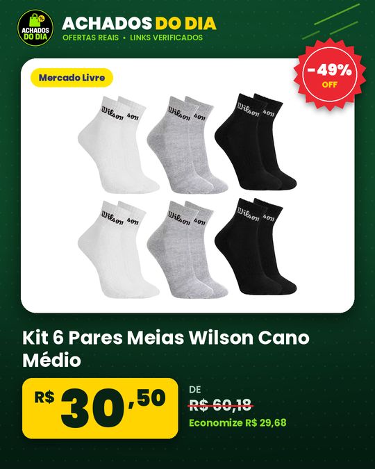 Kit 6 Pares Meias Wilson Cano Médio