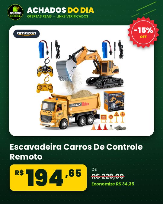 Escavadeira Carros De Controle Remoto, Caminhão De Construção De Rc, Escavadeira, Brinquedo 2 Em 1 Com Luzes