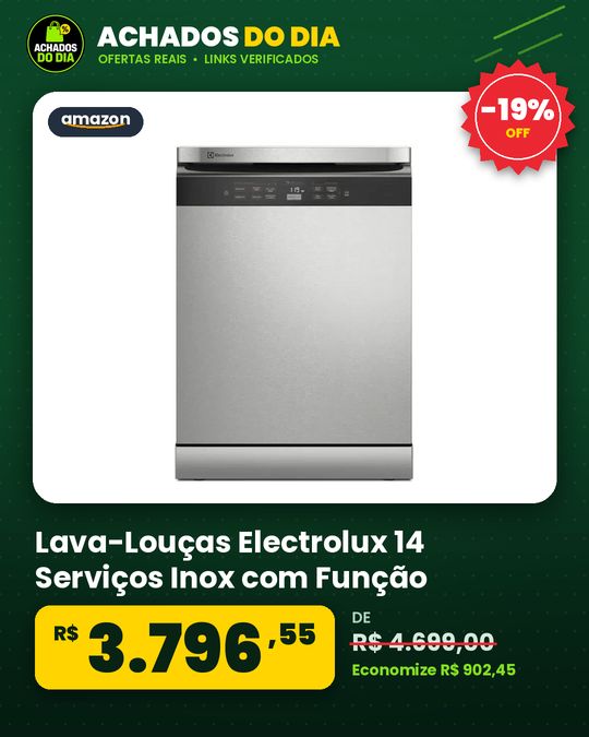 Lava-Louças Electrolux 14 Serviços Inox com Função Higienizar Compras (LL14X) - 127V