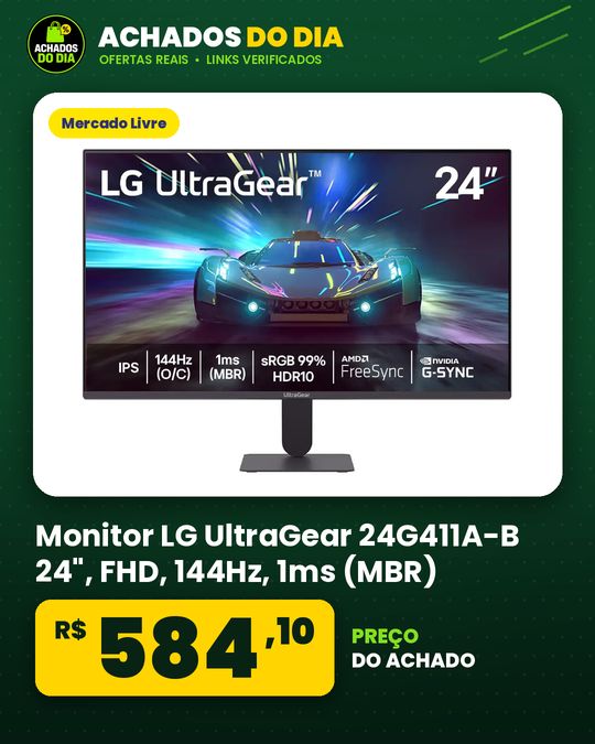 Monitor LG UltraGear 24G411A-B 24", FHD, 144Hz, 1ms (MBR), NVIDIA G-SYNC, AMD FreeSync, HDR10