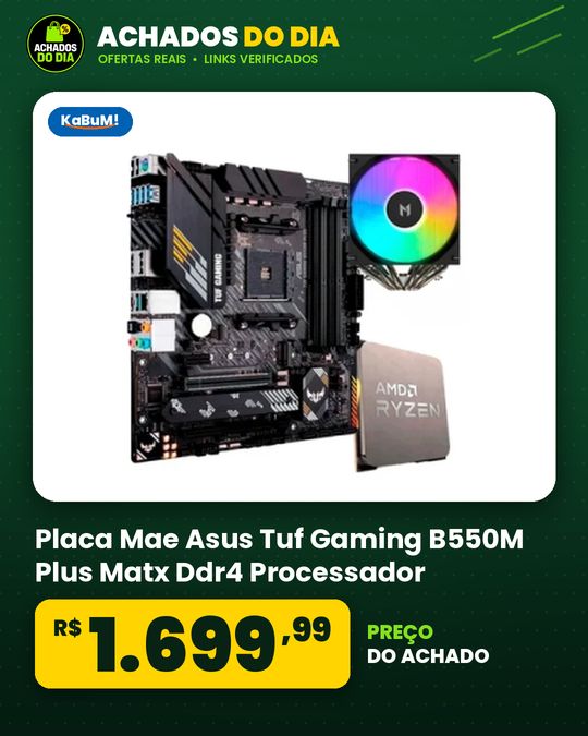 Placa Mae Asus Tuf Gaming B550M Plus Matx Ddr4 Processador Amd Ryzen 7 5700X Air Cooler Mach1 Wind
