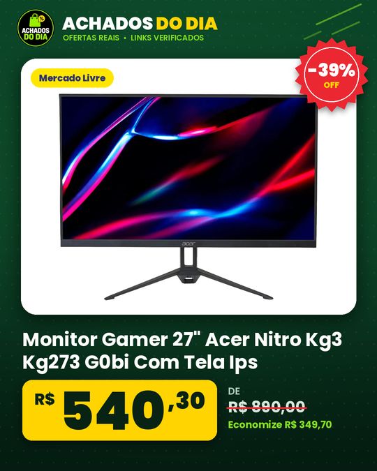 Monitor Gamer 27" Acer Nitro Kg3 Kg273 G0bi Com Tela Ips Full Hd 120hz 1ms Vrb Adaptive Sync Game Mode