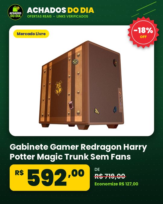 Gabinete Gamer Redragon Harry Potter Magic Trunk Sem Fans