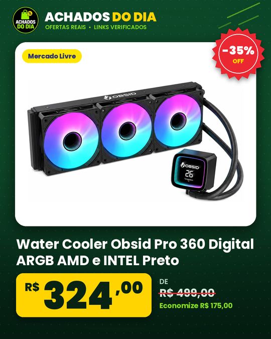 Water Cooler Obsid Pro 360 Digital ARGB AMD e INTEL Preto