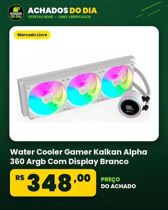Water Cooler Gamer Kalkan Alpha 360 Argb Com Display Branco