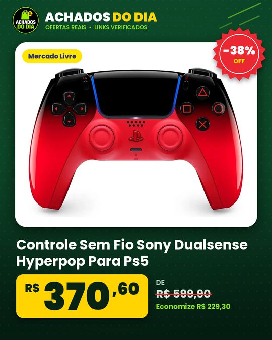 Controle Sem Fio Sony Dualsense Hyperpop Para Ps5, Vermelho Techno Red