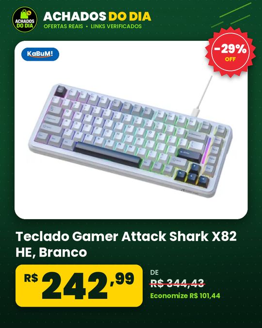 Teclado Gamer Attack Shark X82 HE, Branco