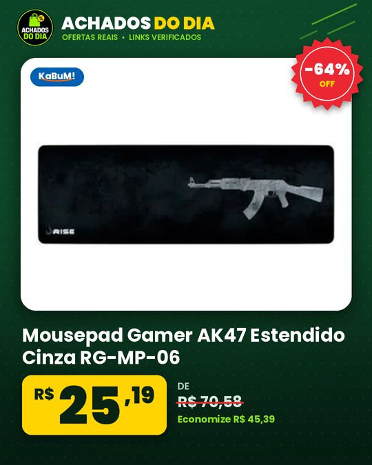 Mousepad Gamer AK47 Estendido Cinza RG-MP-06