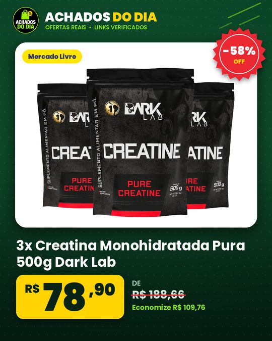 3x Creatina Monohidratada Pura 500g Dark Lab