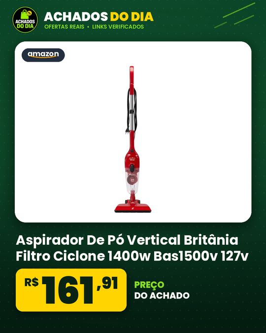 Aspirador De Pó Vertical Britânia Filtro Ciclone 1400w Bas1500v 127v