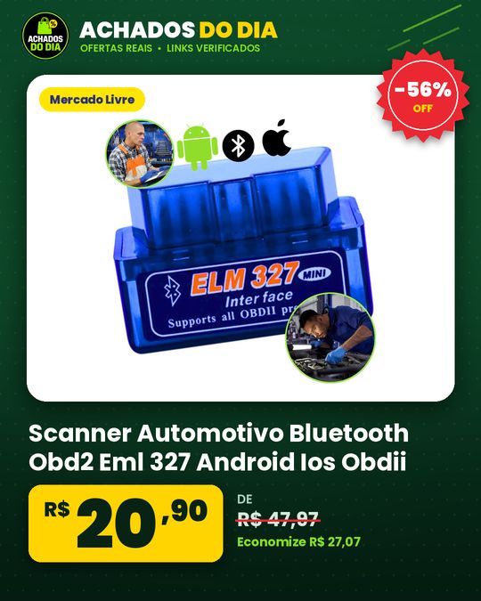 Scanner Automotivo Bluetooth Obd2 Eml 327 Android Ios Obdii
