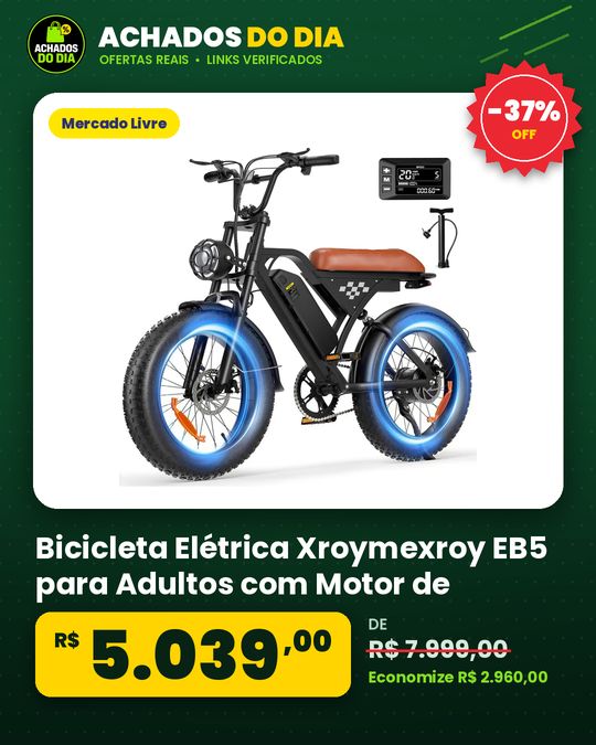 Bicicleta Elétrica Xroymexroy EB5 para Adultos com Motor de 750W e Bateria de 10.4Ah