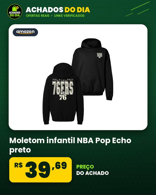 Moletom infantil NBA Pop Echo preto