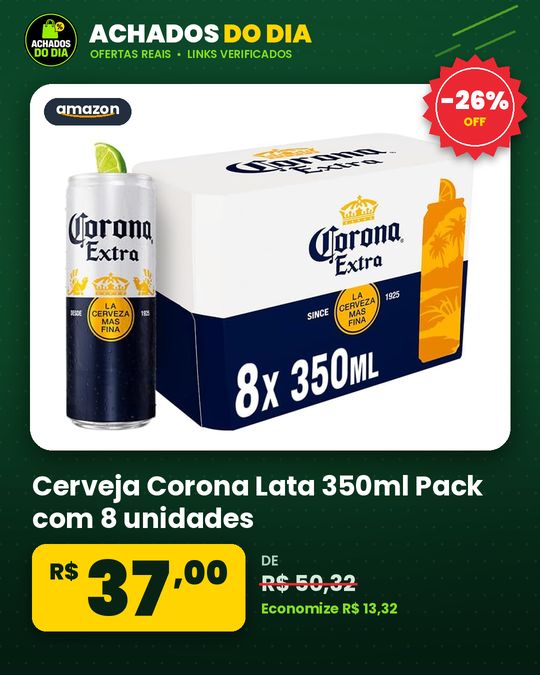 Cerveja Corona Lata 350ml Pack com 8 unidades