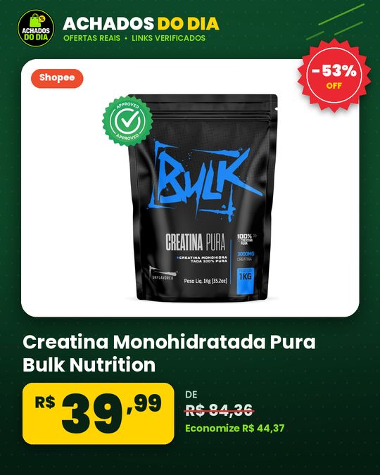 Creatina Monohidratada Pura Bulk Nutrition