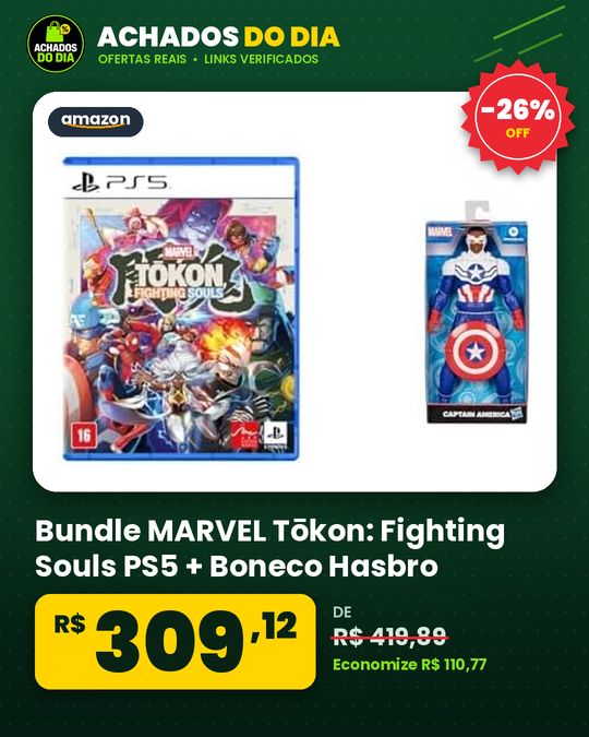 Bundle MARVEL Tōkon: Fighting Souls PS5 + Boneco Hasbro - Capitão América Mighty Hero