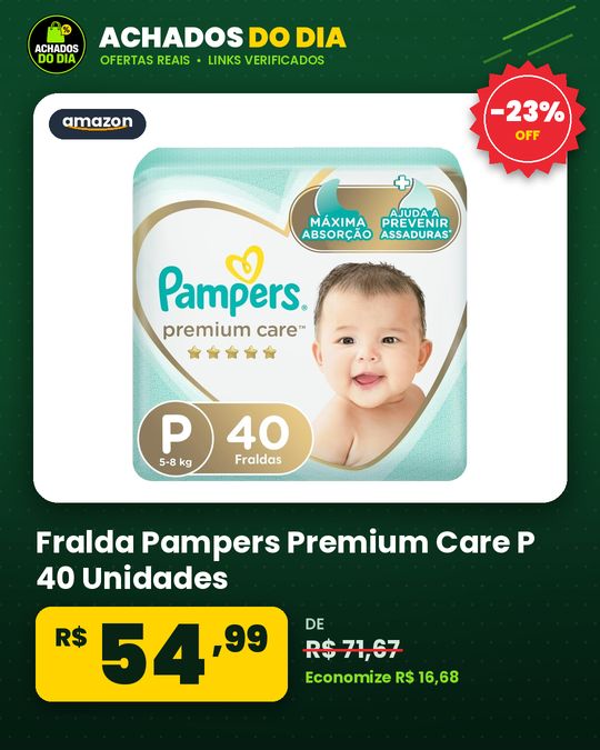 Fralda Pampers Premium Care P 40 Unidades
