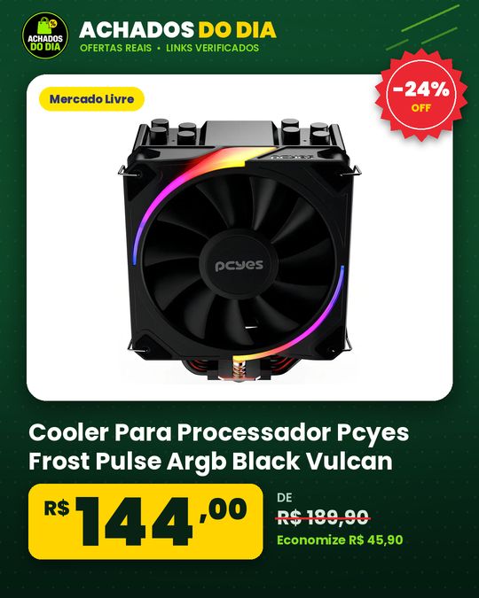 Cooler Para Processador Pcyes Frost Pulse Argb Black Vulcan