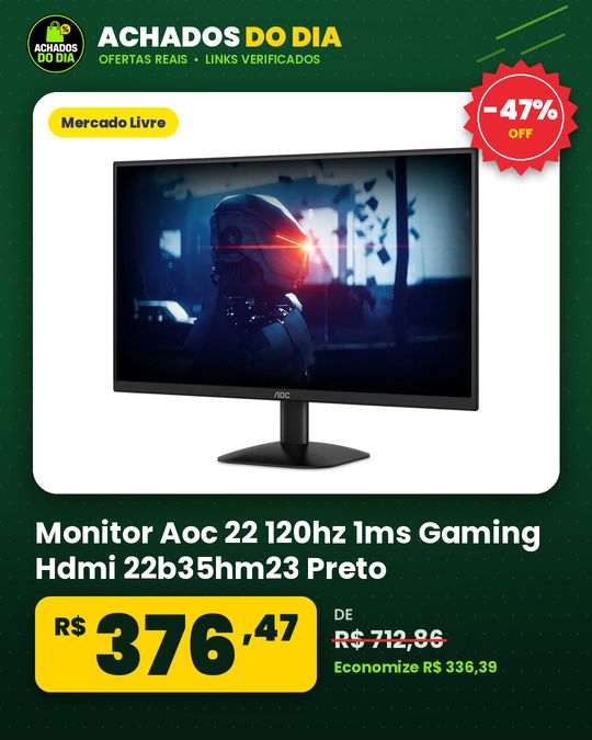 Monitor Aoc 22 120hz 1ms Gaming Hdmi 22b35hm23 Preto