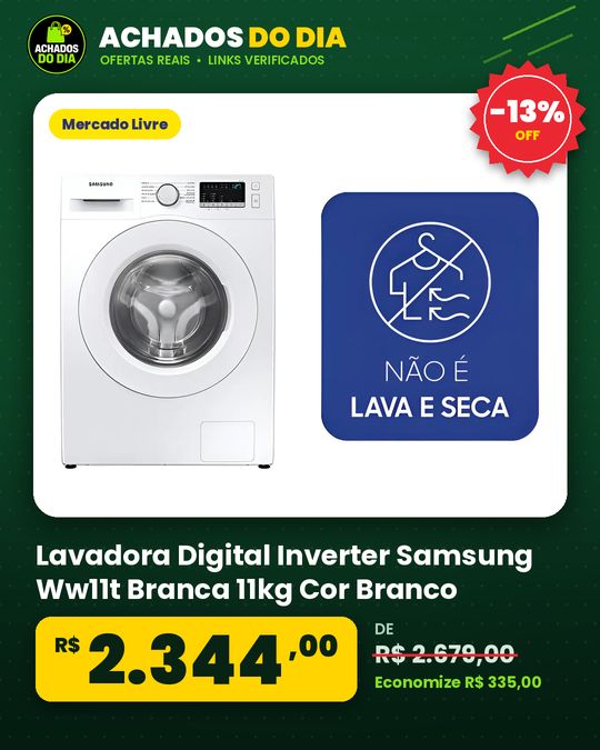 Lavadora Digital Inverter Samsung Ww11t Branca 11kg Cor Branco