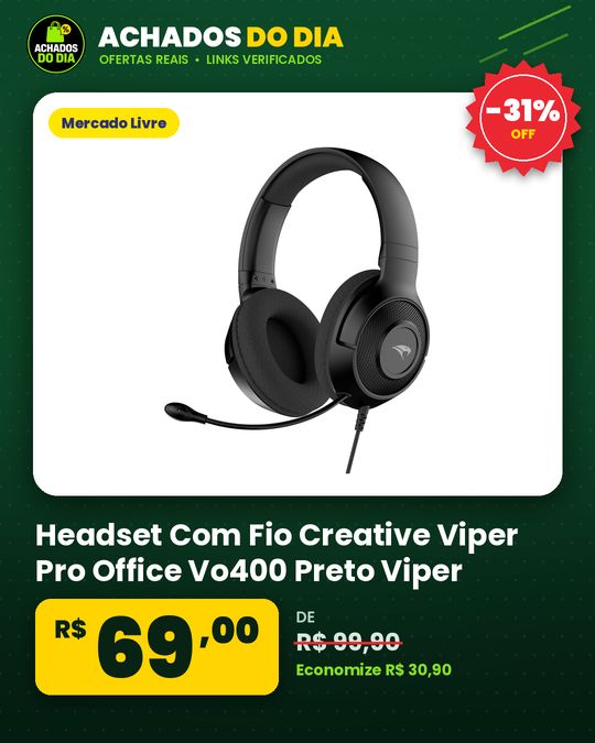 Headset Com Fio Creative Viper Pro Office Vo400 Preto Viper