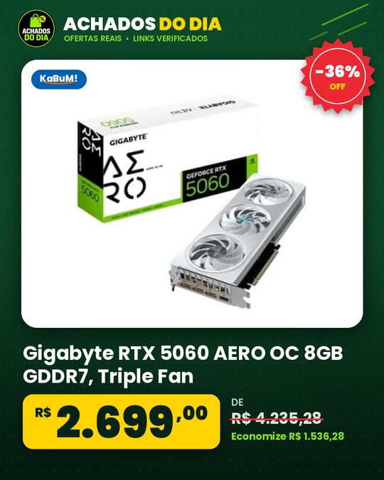 Gigabyte RTX 5060 AERO OC 8GB GDDR7, Triple Fan
