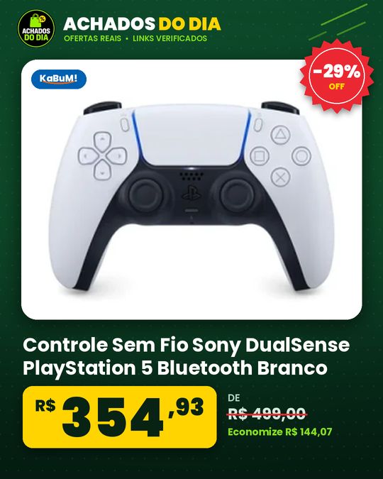 Controle Sem Fio Sony DualSense PlayStation 5 Bluetooth Branco - 3005767