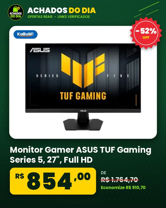 Monitor Gamer ASUS TUF Gaming Series 5, 27", Full HD, Fast IPS, 260Hz, 0.3ms, HDR10, FreeSync, Preto VG279QM5F