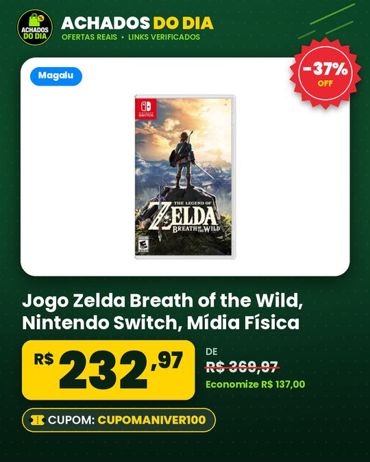 Jogo Zelda Breath of the Wild - Nintendo Switch - Mídia Física