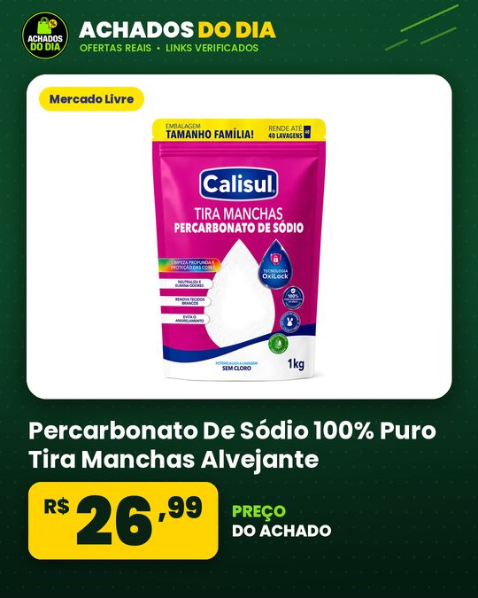 Percarbonato De Sódio 100% Puro Tira Manchas Alvejante - 1kg Calisul