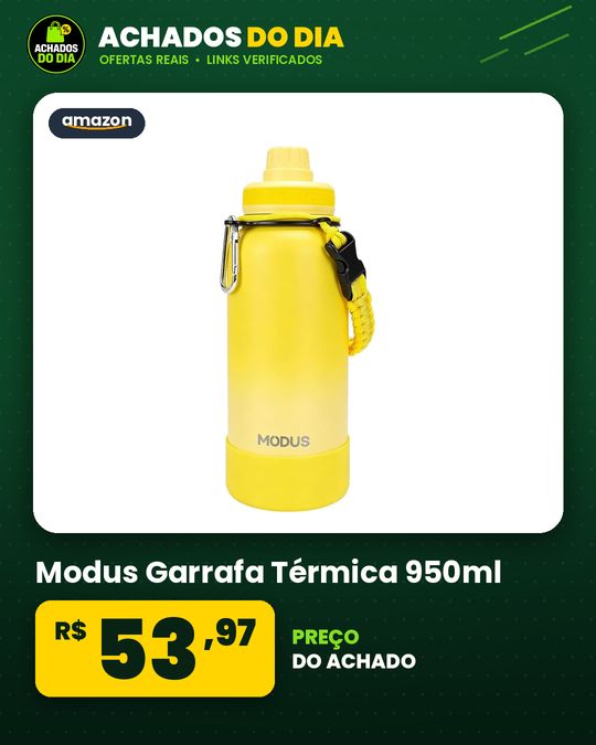 Modus Garrafa Térmica 950ml - Parede Dupla De Isolamento 24horas Gelado