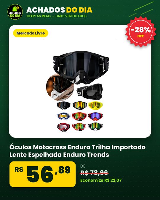 Óculos Motocross Enduro Trilha Importado Lente Espelhada Enduro Trends