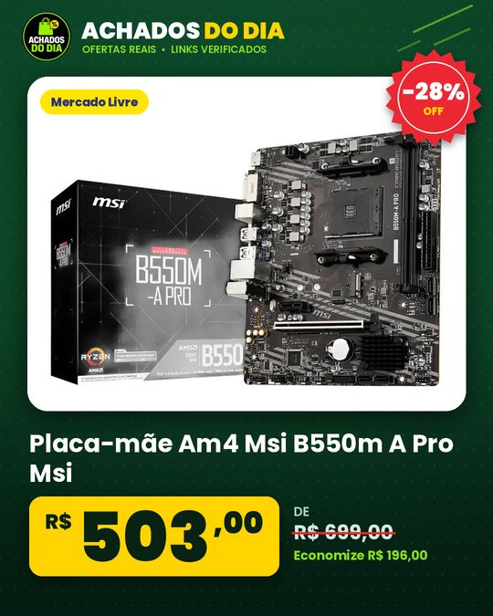 Placa-mãe Am4 Msi B550m A Pro Msi