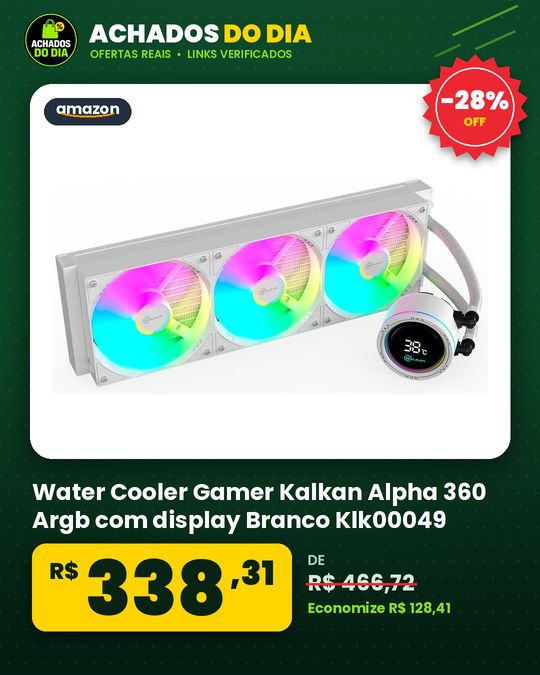 Water Cooler Gamer Kalkan Alpha 360 Argb com display Branco Klk00049
