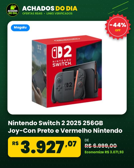 Nintendo Switch 2 2025 256GB Joy-Con Preto e Vermelho Nintendo