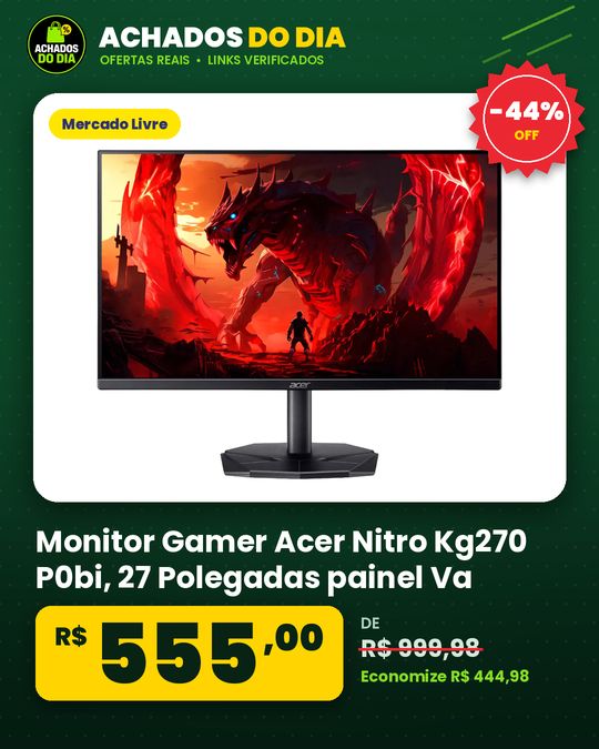 Monitor Gamer Acer Nitro Kg270 P0bi, 27 Polegadas painel Va