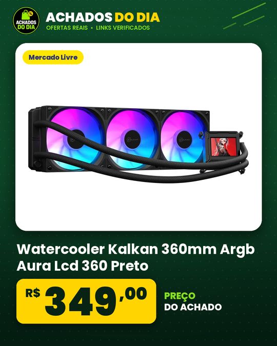 Watercooler Kalkan 360mm Argb Aura Lcd 360 Preto