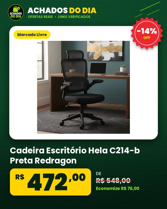 Cadeira Escritório Hela C214-b Preta Redragon