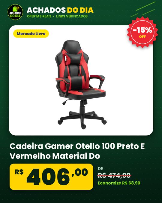Cadeira Gamer Otello 100 Preto E Vermelho Material Do Estofamento Couro Sintético