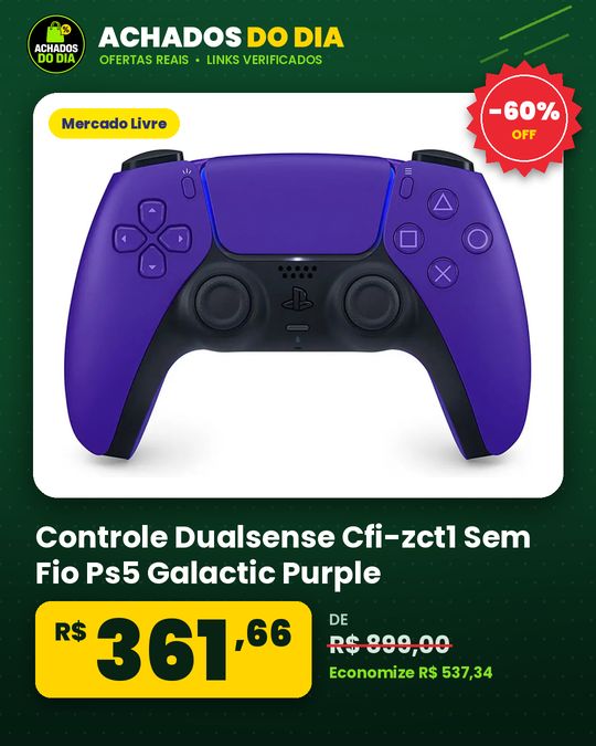 Controle Dualsense Cfi-zct1 Sem Fio Ps5 Galactic Purple