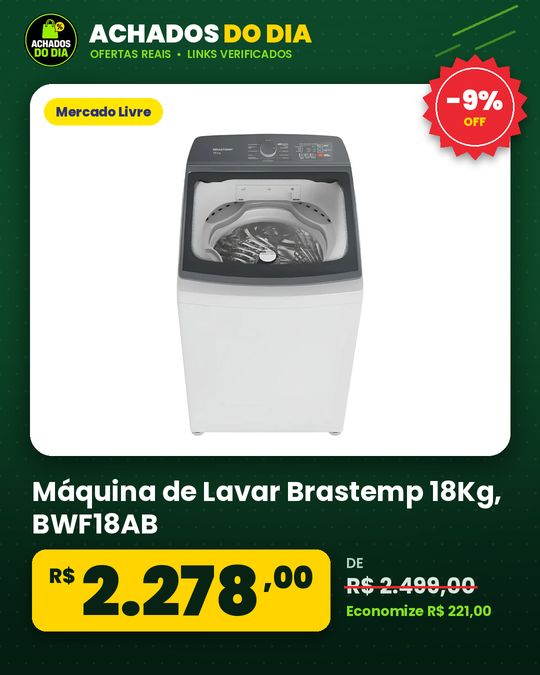 Máquina de Lavar Brastemp 18Kg - BWF18AB
