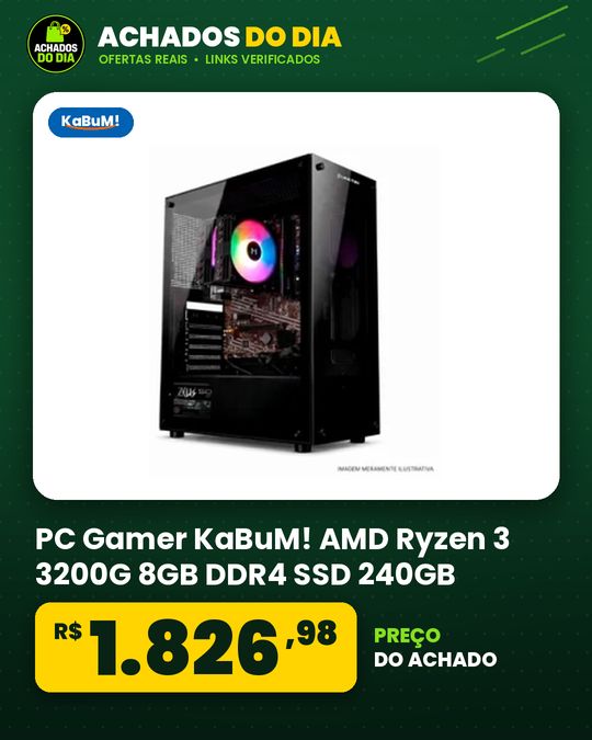 PC Gamer KaBuM! AMD Ryzen 3 3200G 8GB DDR4 SSD 240GB