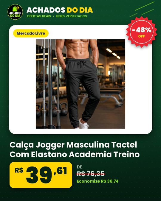 Calça Jogger Masculina Tactel Com Elastano Academia Treino